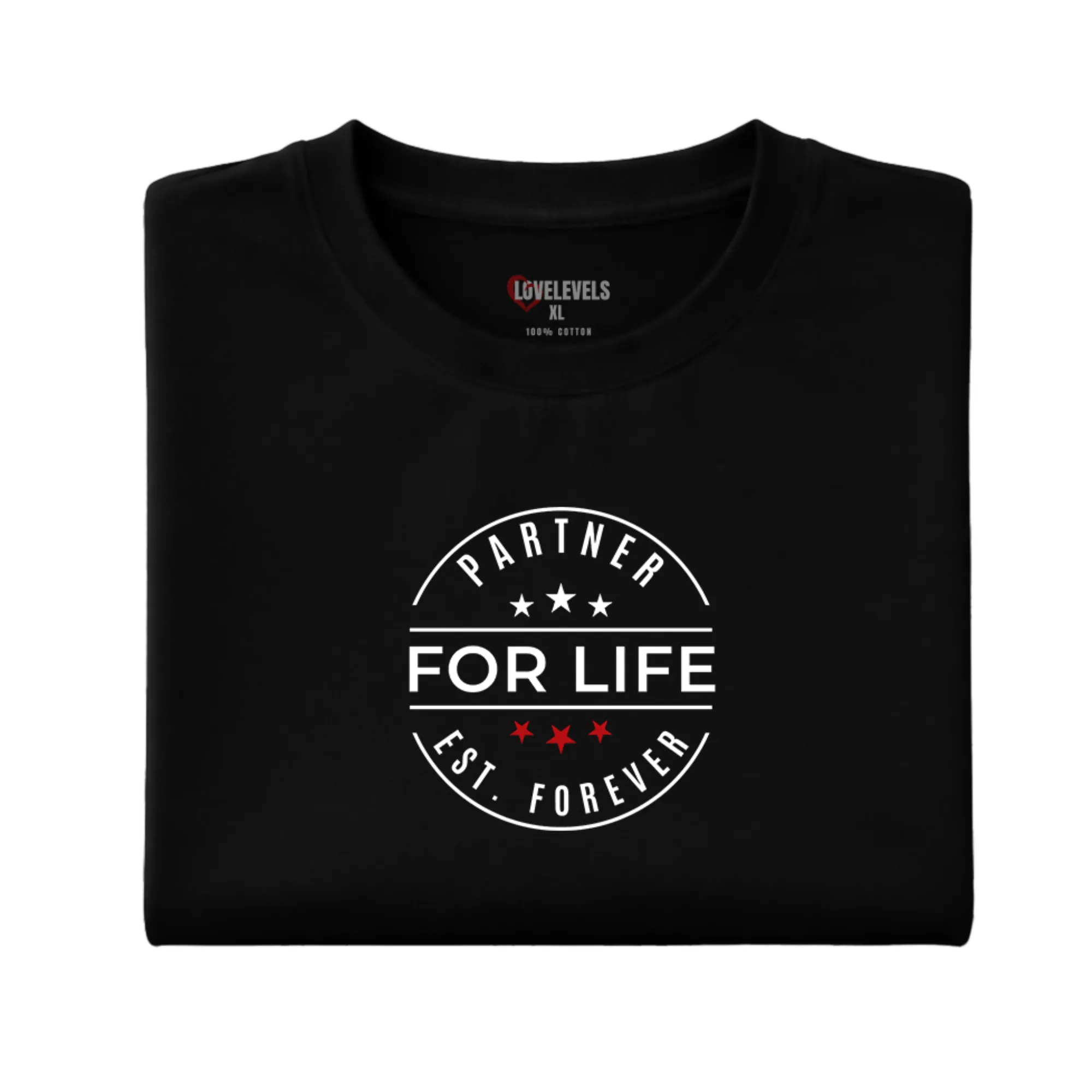 Hanging Partner For Life black relationship shirt display