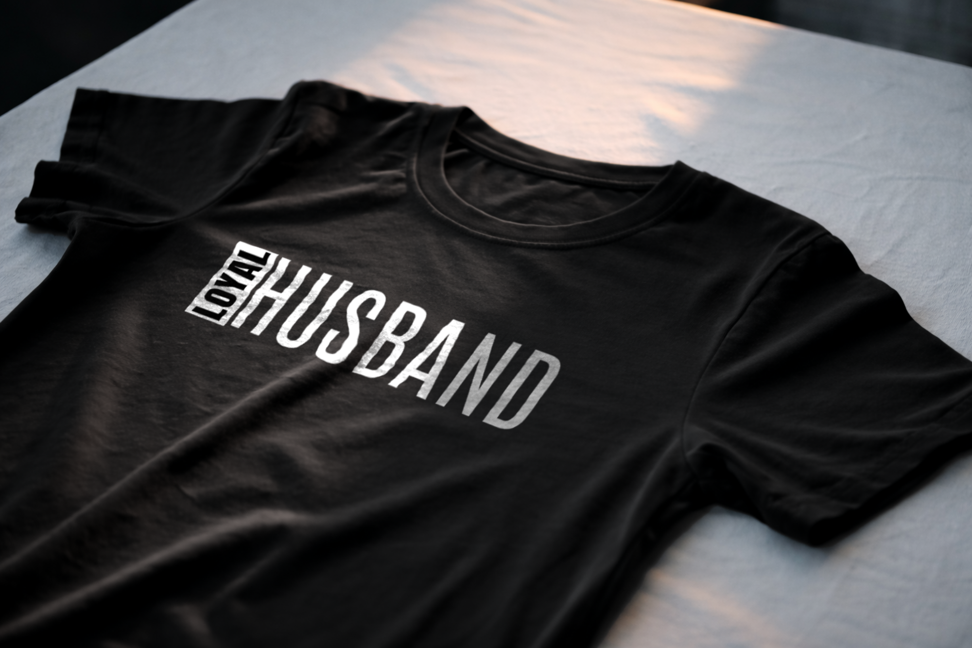 Loyal Husband Vertical Badge Flat Lay Black LoveLevels