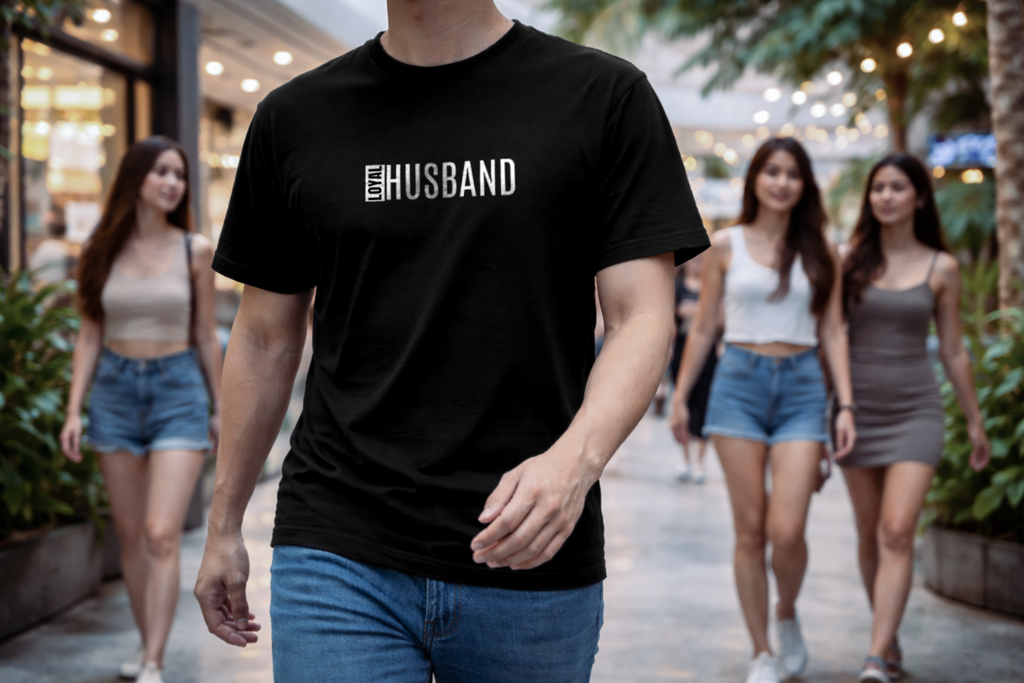 Loyal Husband Vertical Badge Mall Walk Black LoveLevels