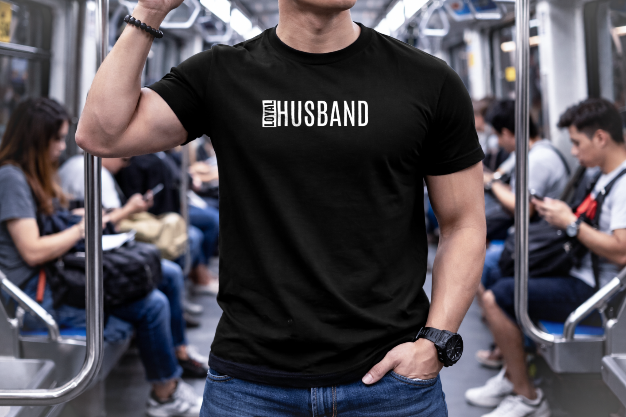Loyal Husband Vertical Badge Subway Lifestyle Black LoveLevels