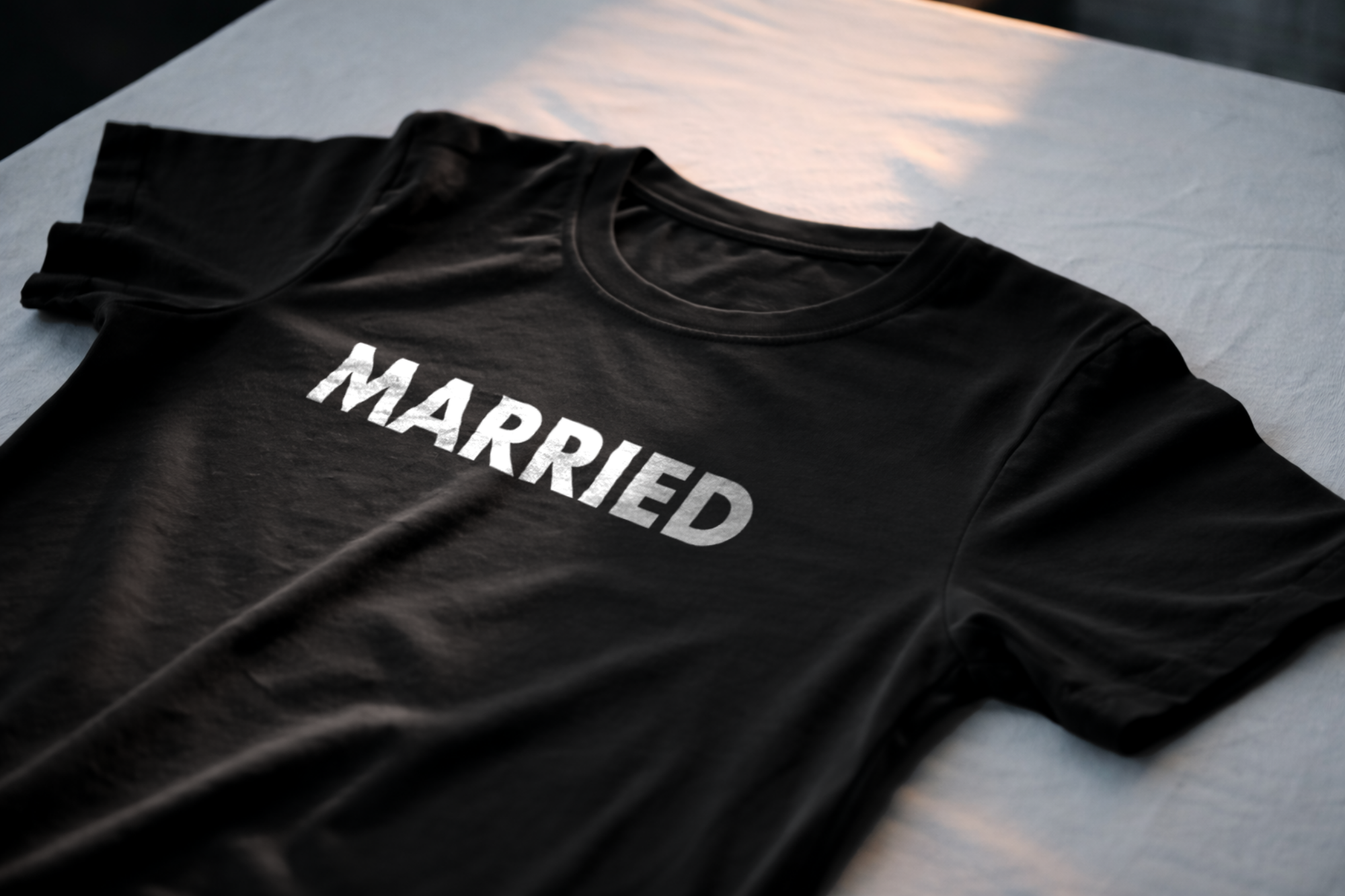 Married Bold Typography Flat Lay Black LoveLevels