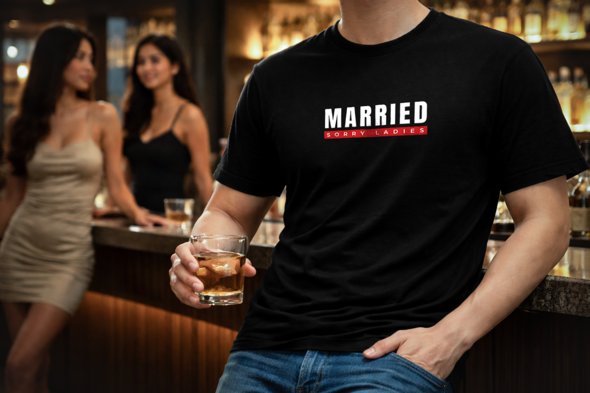 Married Sorry Ladies Bold Statement Bar Scene Black LoveLevels