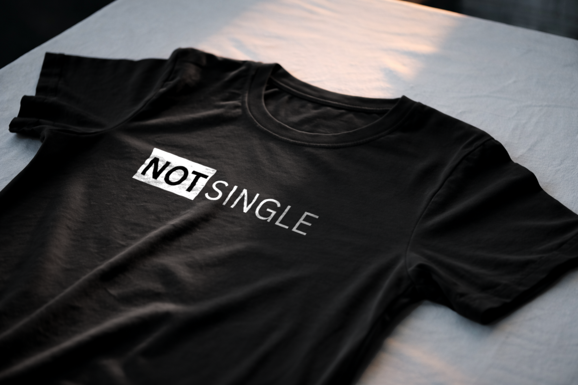 Not Single Minimal Block Accent Flat Lay Black LoveLevels