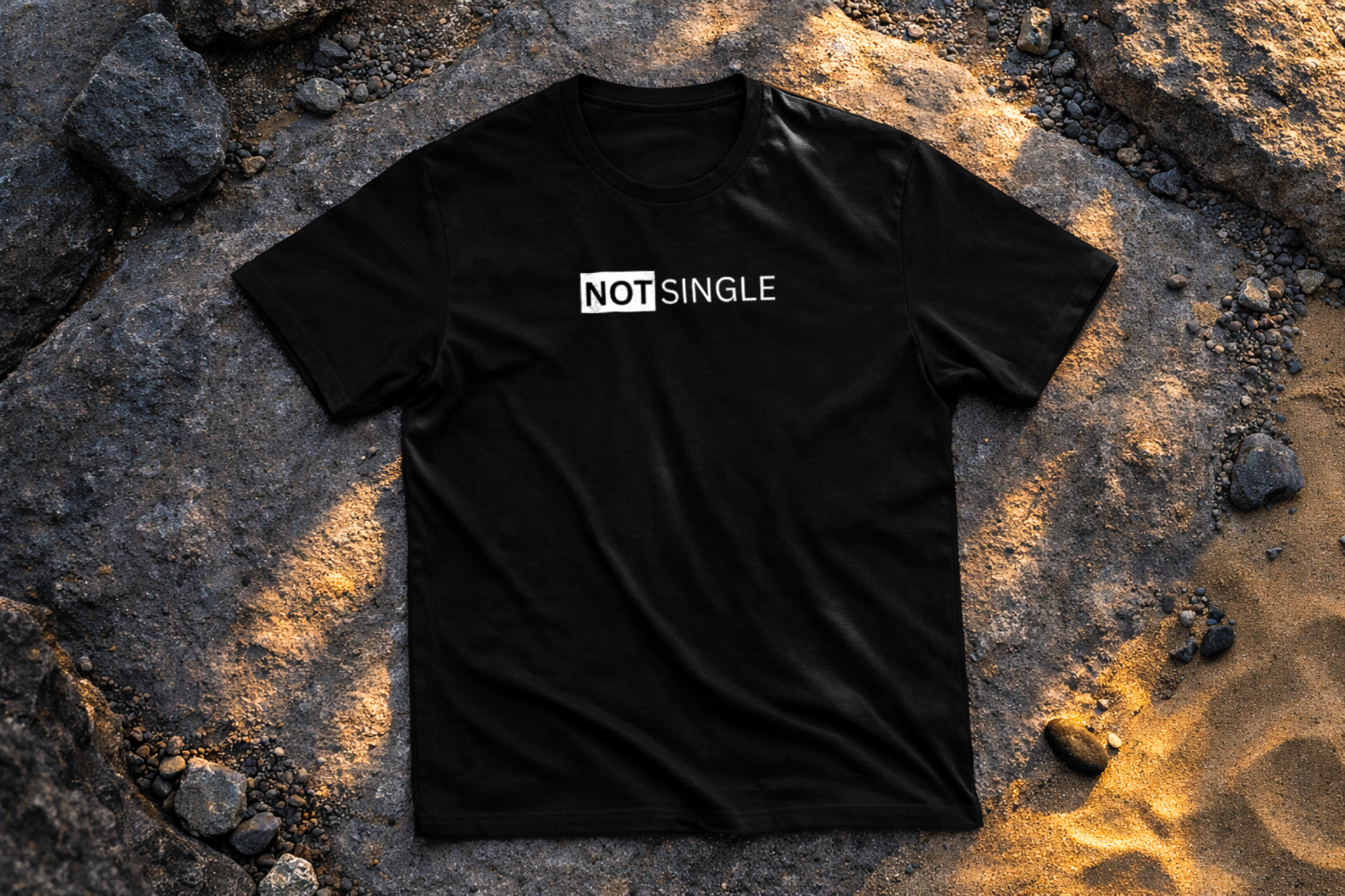 Not Single Minimal Block Accent Outdoor Flat Lay Black LoveLevels