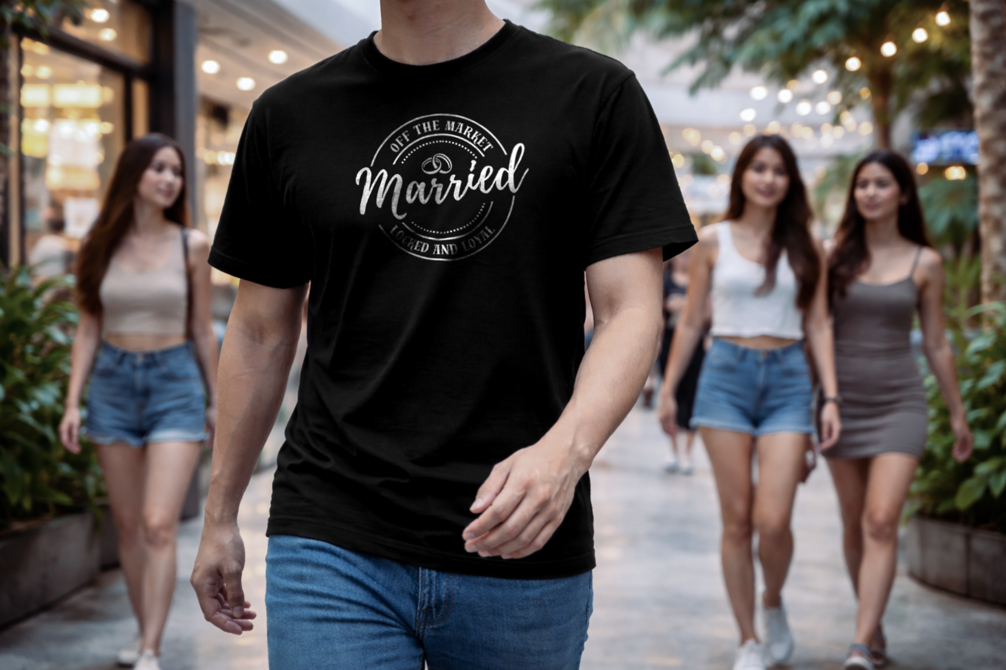 Off The Market Married Vintage Badge Mall Walk Black LoveLevels