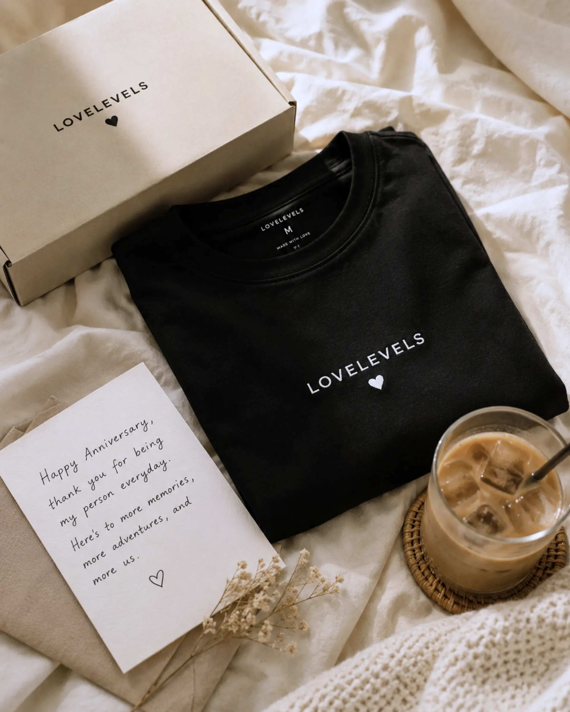 Personalized anniversary gifts for him with a folded shirt and handwritten love note Personalized anniversary gifts for him with a folded shirt and handwritten love note