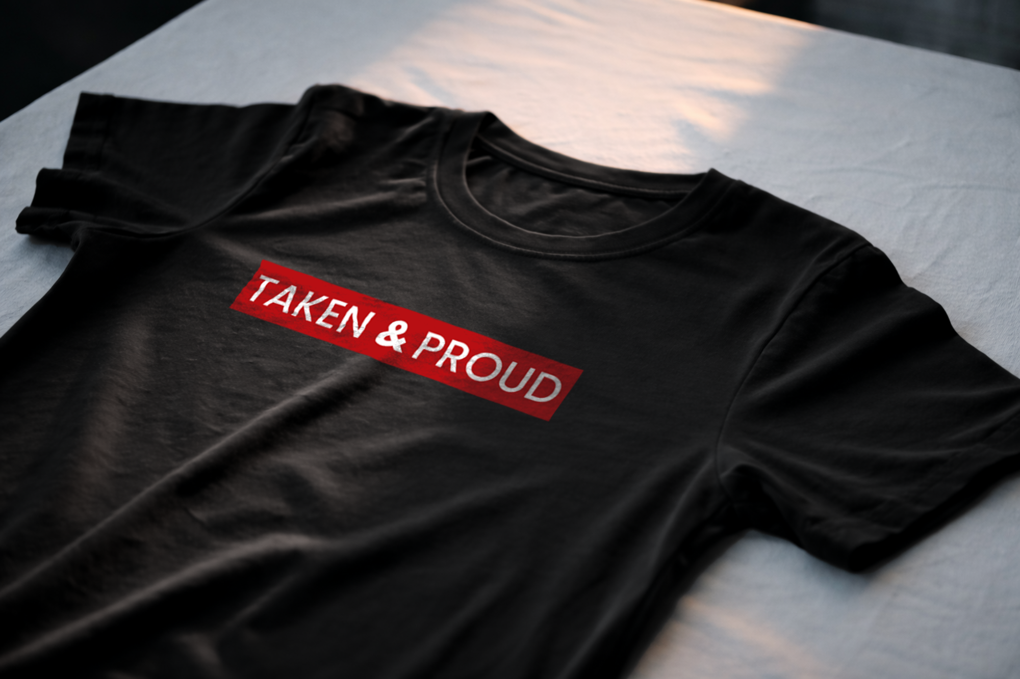 Taken And Proud Block Label Flat Lay Black LoveLevels